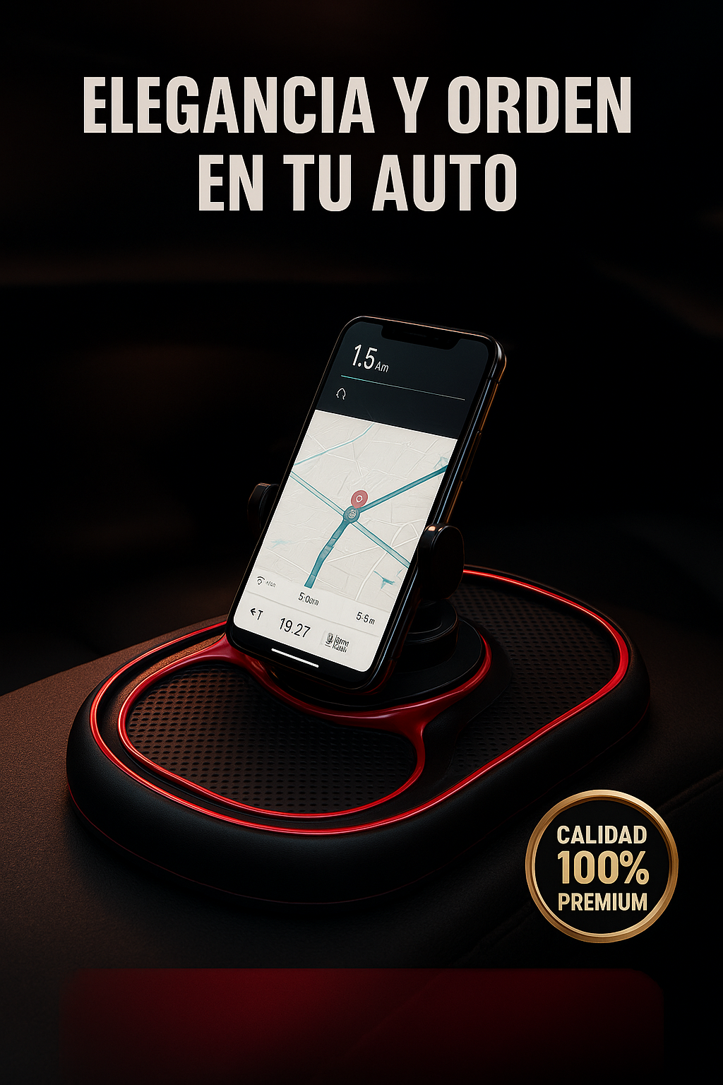 🏎️ ORGANIZADOR ANTIDESLIZANTE PARA CARRO CON SOPORTE DE CELULAR 360° – DROPS